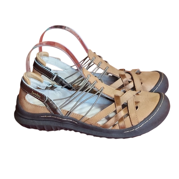 Jambu Tan and Brown Sandals with Strappy Design Slip On - Picture 16 of 16